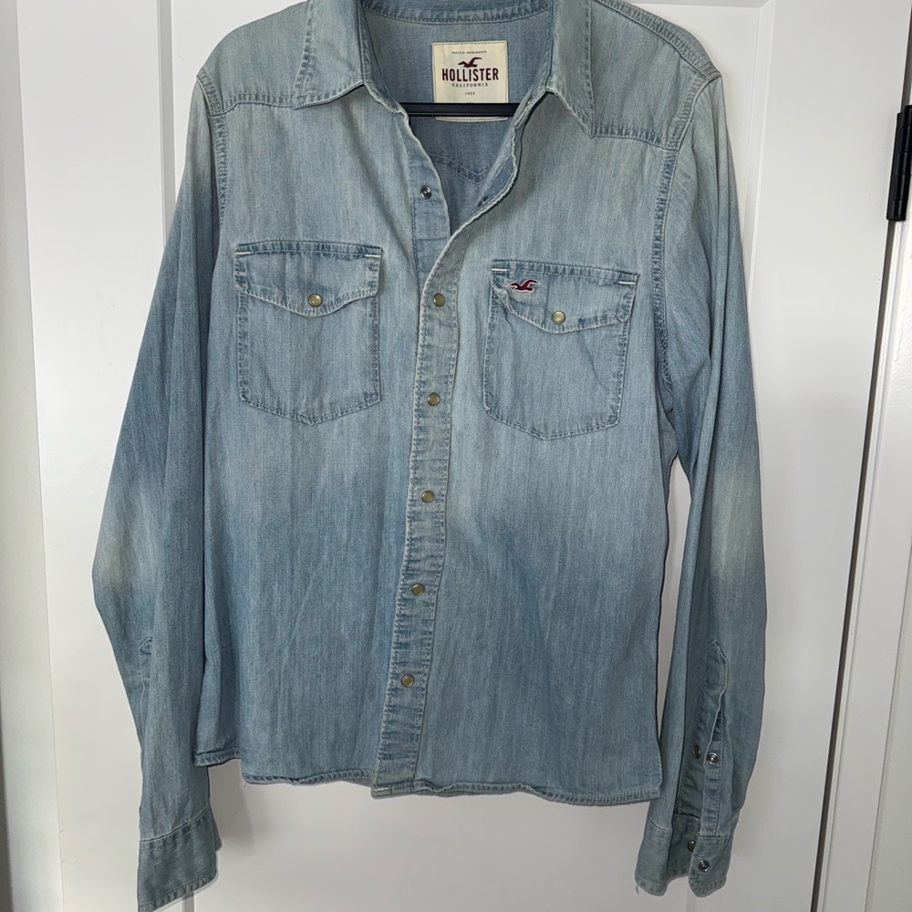 Hollister Faded Blue Denim Shirt